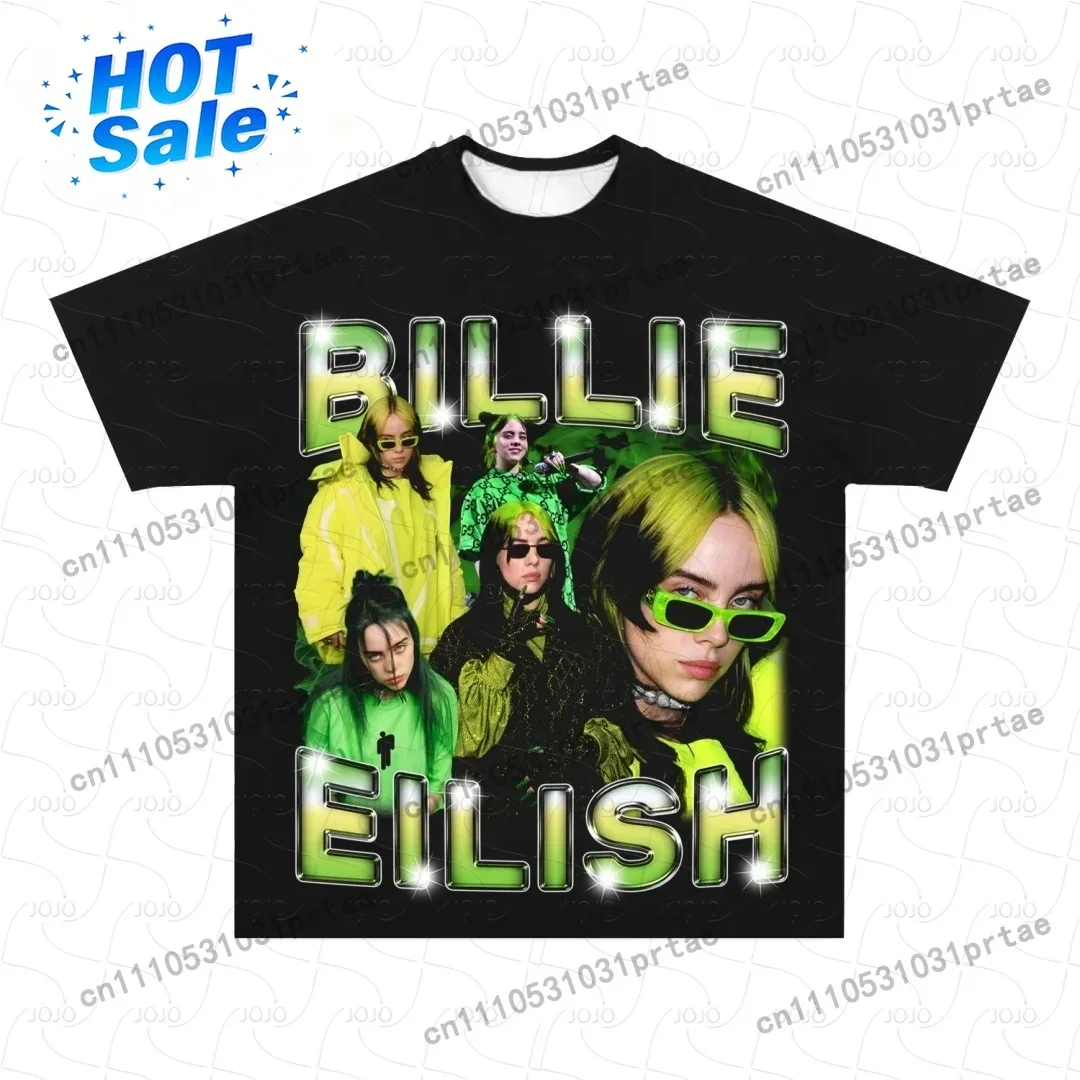 Summer Clothing Men 2025 - ビリー・アイリッシュ レトロ柄 Tシャツ 2025 夏 メンズ