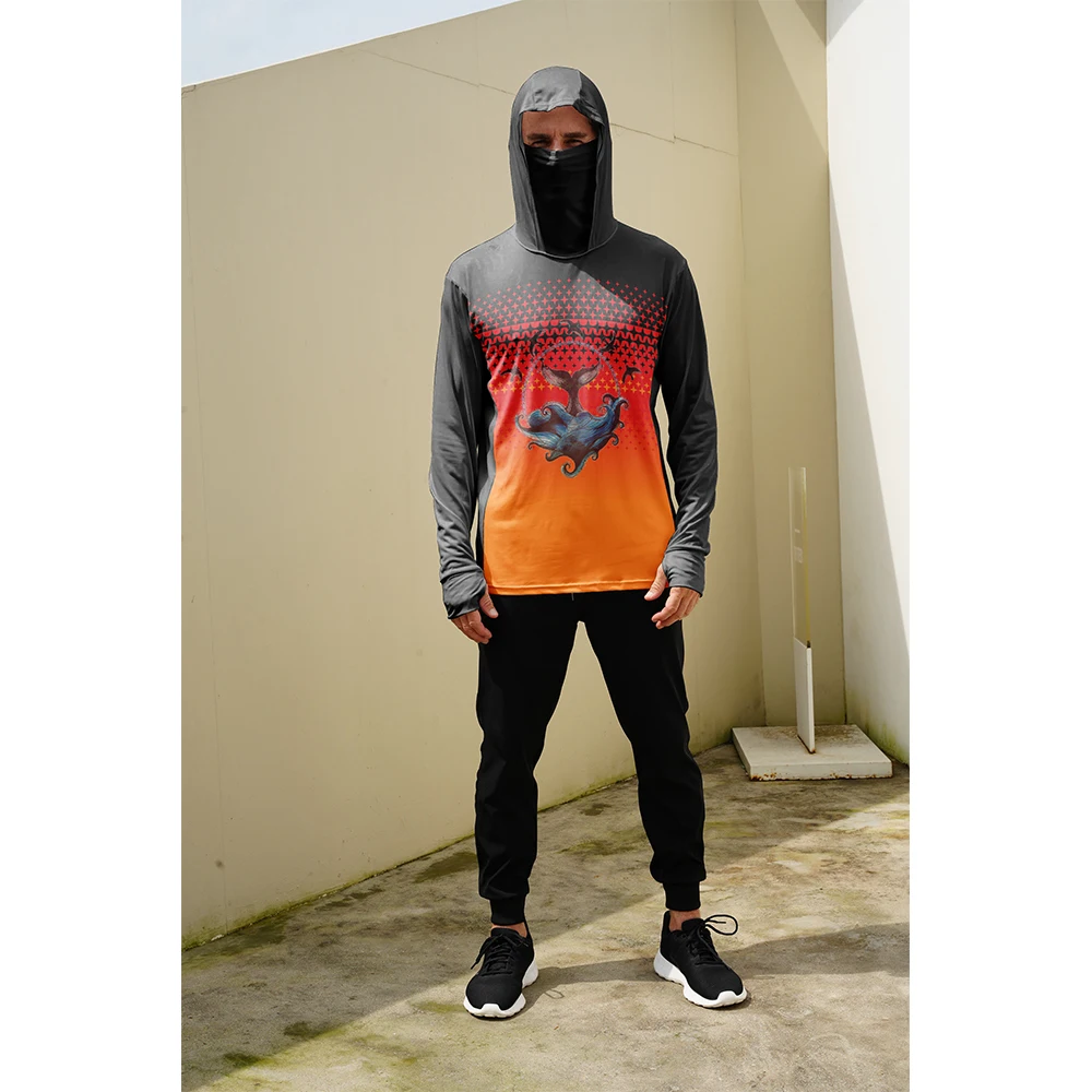 Summer Clothing For Young Men - 釣り用シャツ メンズ 日焼け防止 フード付きマスク 一体型 釣り服