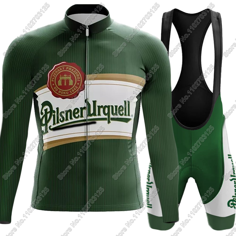 Summer Clothing Men 2025 - 2025 ドリンクビールサイクリングジャージセット夏チェコ長袖服シャツロードパンツビブショーツバイクスーツ MTB マイヨ