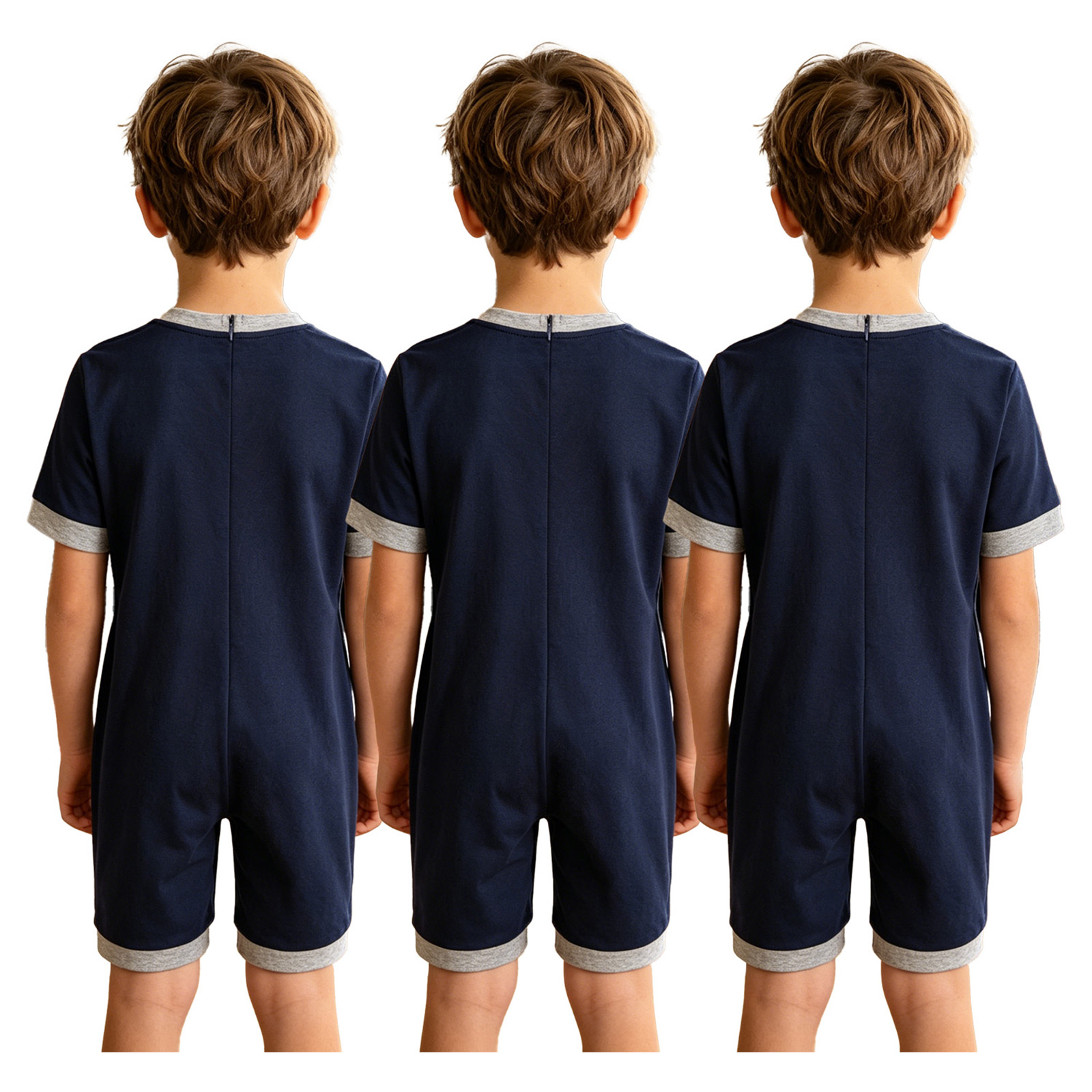 Summer Clothing Needs - 3ピース キッズ 男の子 女の子 特殊ニーズロンパース 太もも丈ジャンプスーツ