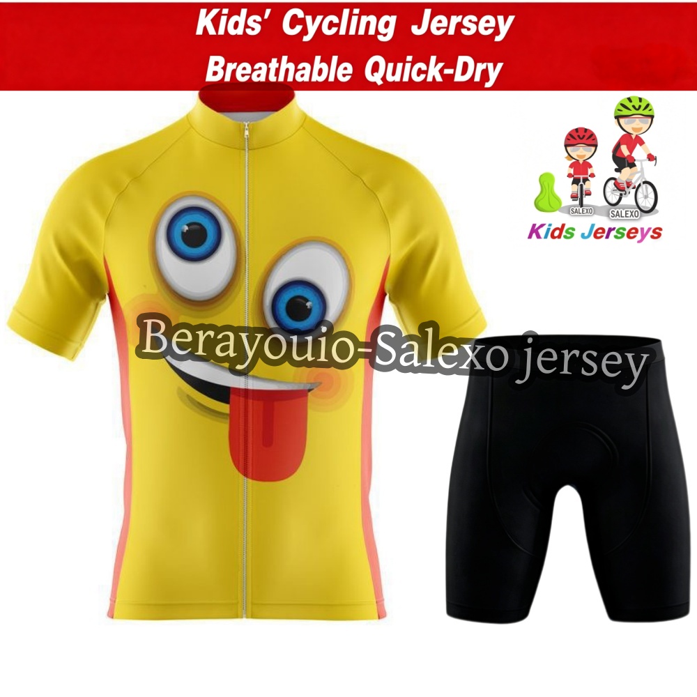 Summer Clothing Kids Sale - 子供の漫画サイクリングジャージセット男の子と女の子夏半袖自転車服マイヨロパシクリスモ子供制服スーツ