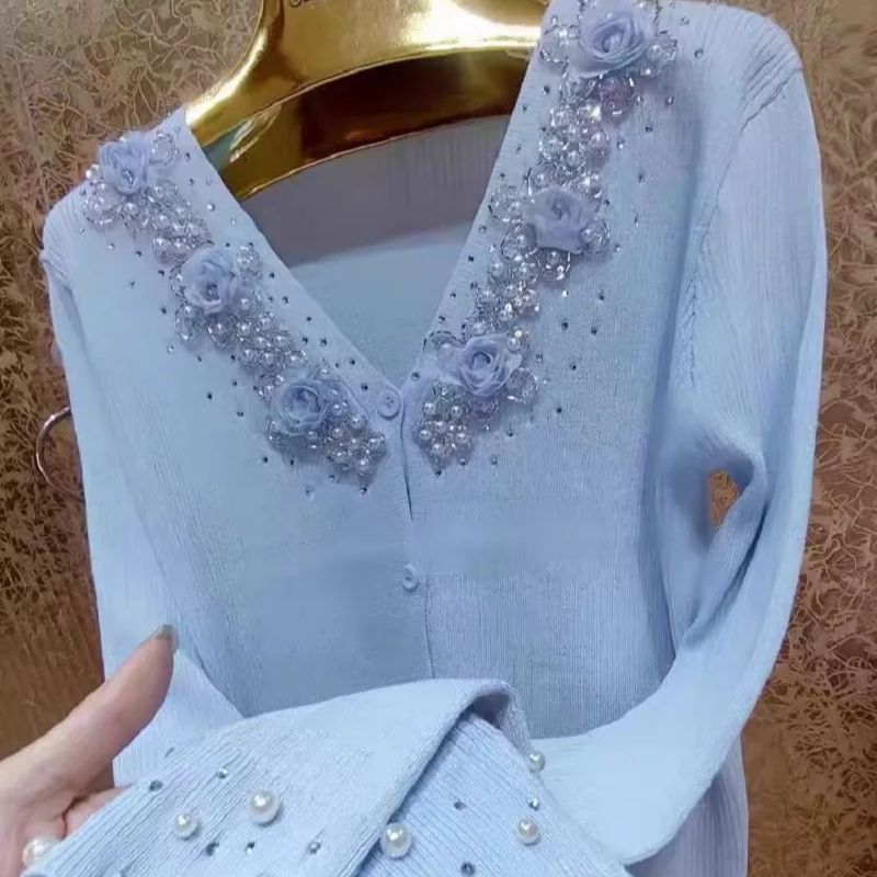 Summer Clothing Yarn - ラグジュアリーデザイン 春夏 ソフトショートニットカーディガン レディース カーディガン＆セーター スリムフィット