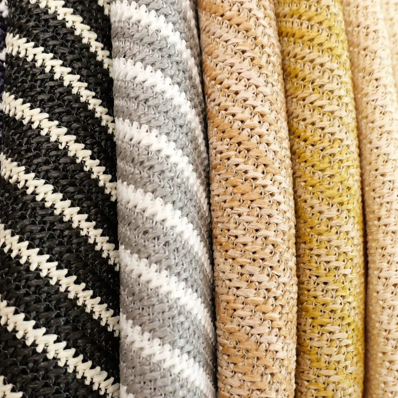 Summer Cloth - 1ヤード カラフルストリップ PPストロー織物 通気性のある草編み生地 夏用ハンドバッグ、靴、帽子DIY製作材料