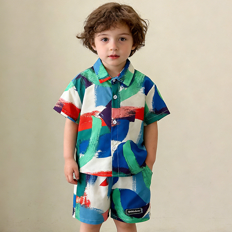 Summer Clothing Drawing - 新しい夏のベビー服スーツ子供男の子シャツショーツ 2 ピース/セット幼児服幼児カジュアルスポーツ衣装子供ジャージ