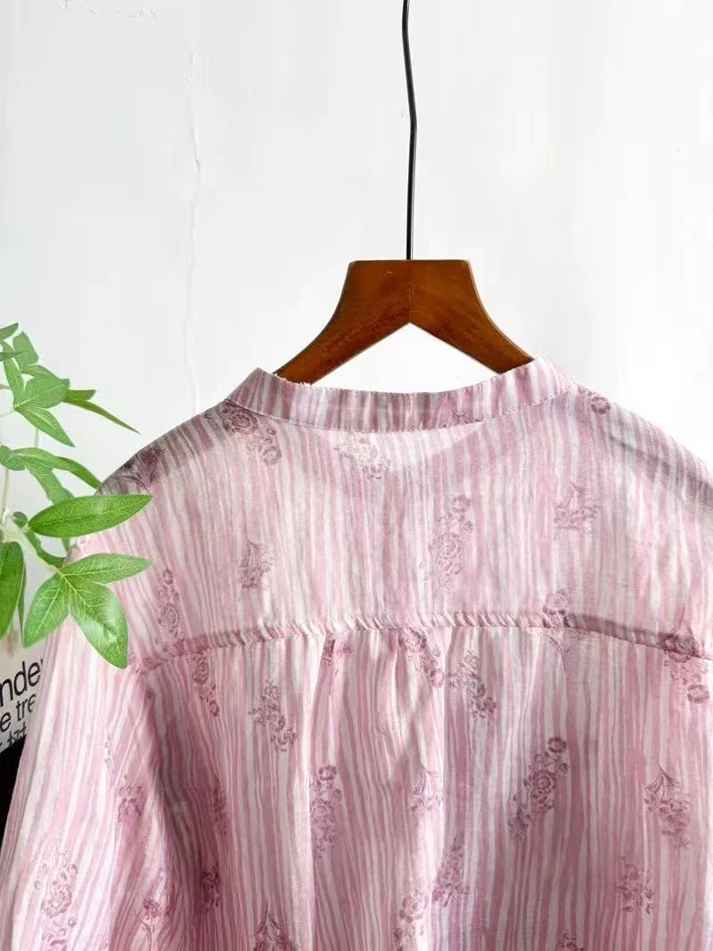 女性のオリジナル高級ブランド服 100% ラミーリネンシャツ - Japan Summer Clothing Women のレビューと価格