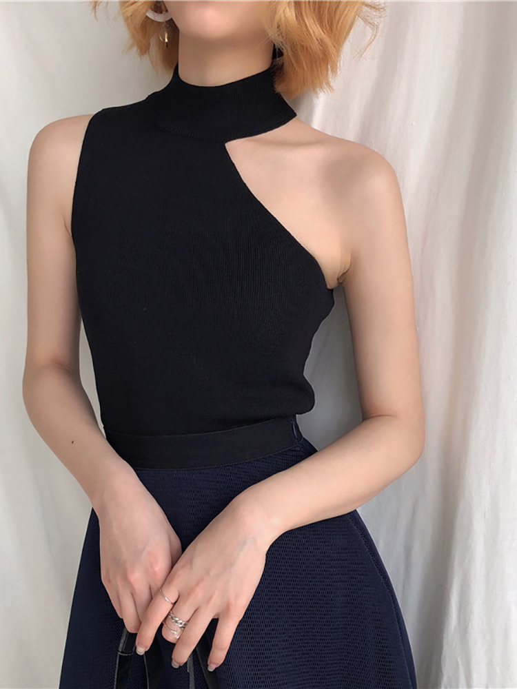 女性の裸の肩のノースリーブタートルネックセーター、ニットプル - Summer Jumper Clothing のレビューと価格