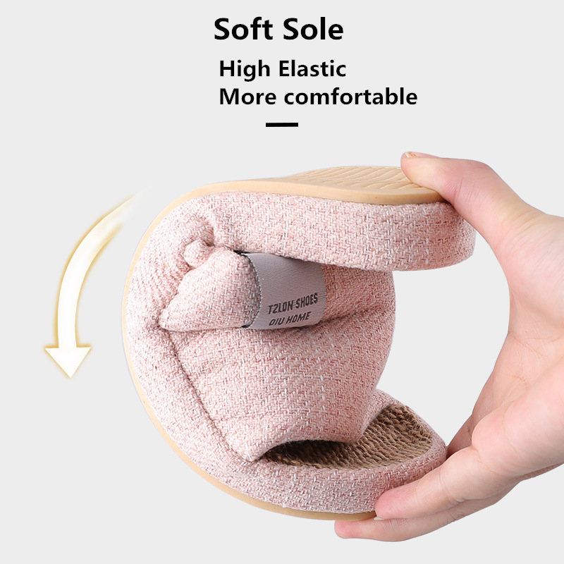メンズ通気性リネンスリッパ、四季対応室内静音、滑り止め寝室用 - Summer Cloth のレビューと価格