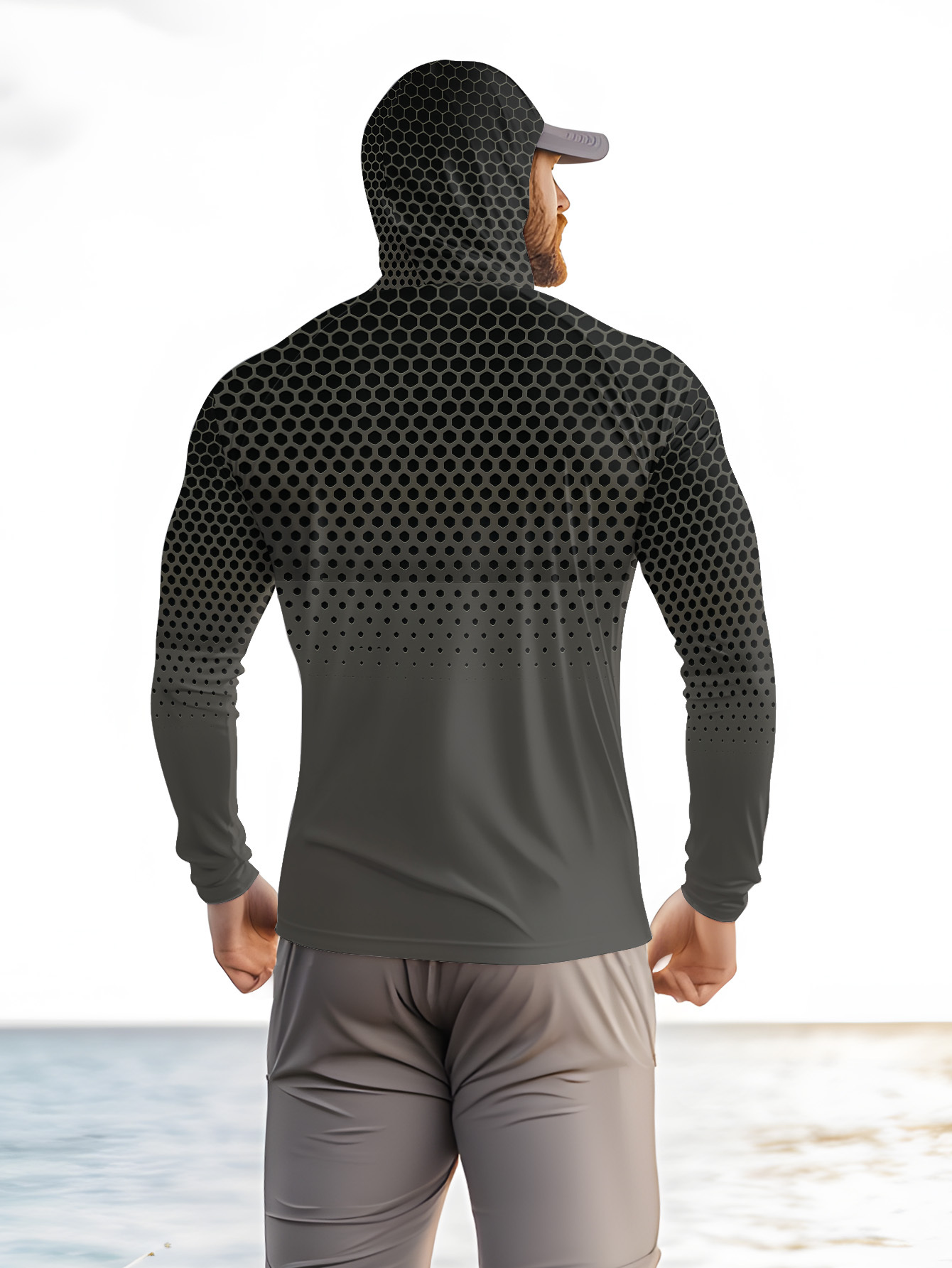 メンズサマーUPF50+フィッシングフーディー、フェイスマス - Summer Clothing Men のレビューと価格