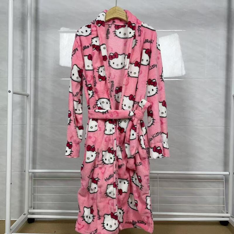 ナイトガウン ハローキティ 新しい秋冬暖かいミッドレングスバ - Summer Cloth のレビューと価格