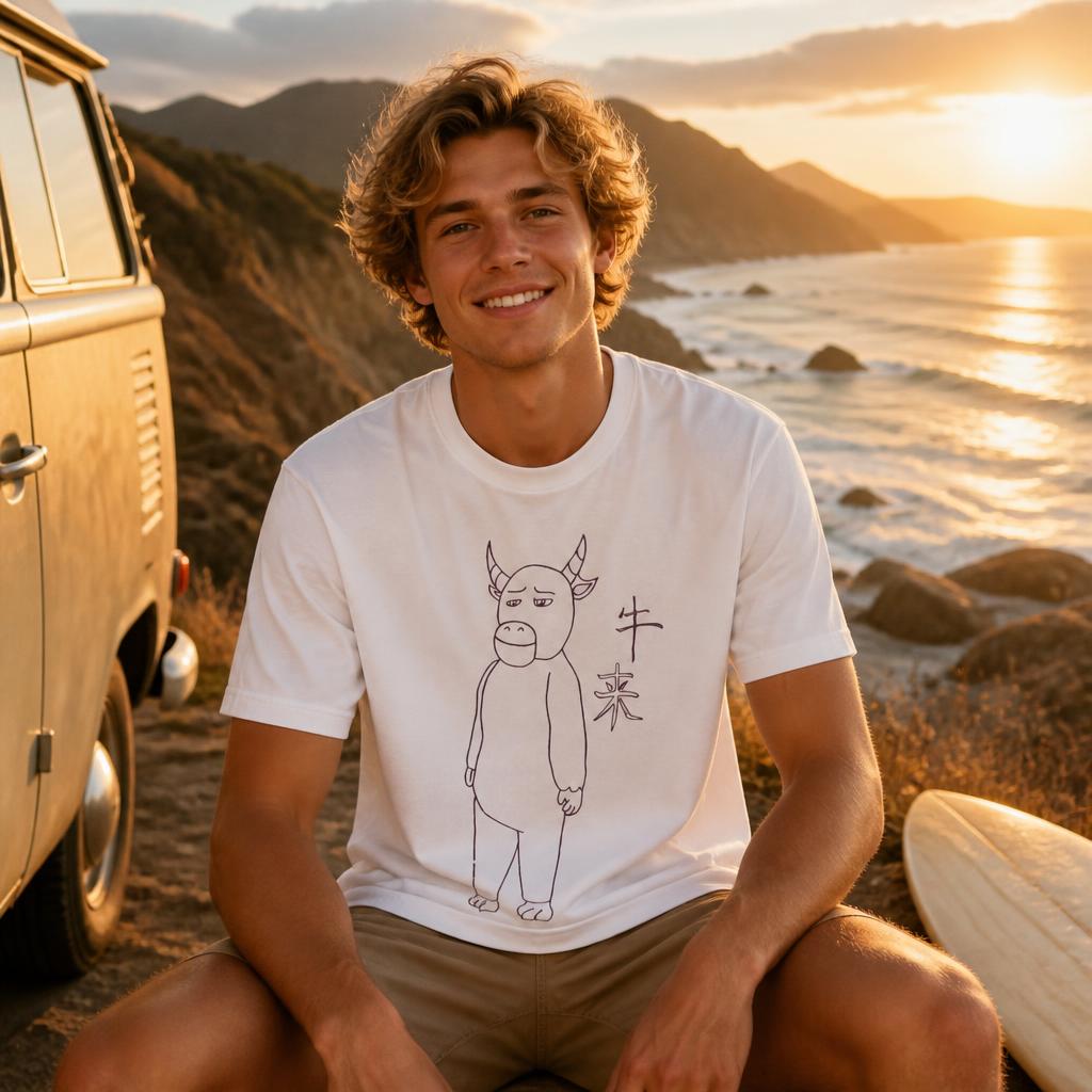 Niu Lai Drawing メンズ Tシャツ 100%  - Summer Clothing Drawing のレビューと価格