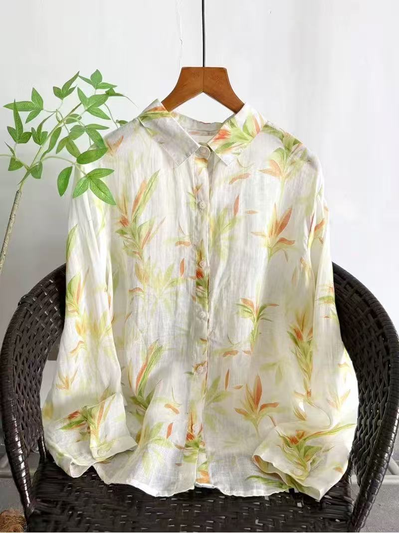 2026年ヴィンテージ服 100%ラミーリネンシャツとブラウ - Japan Summer Clothing Women のレビューと価格