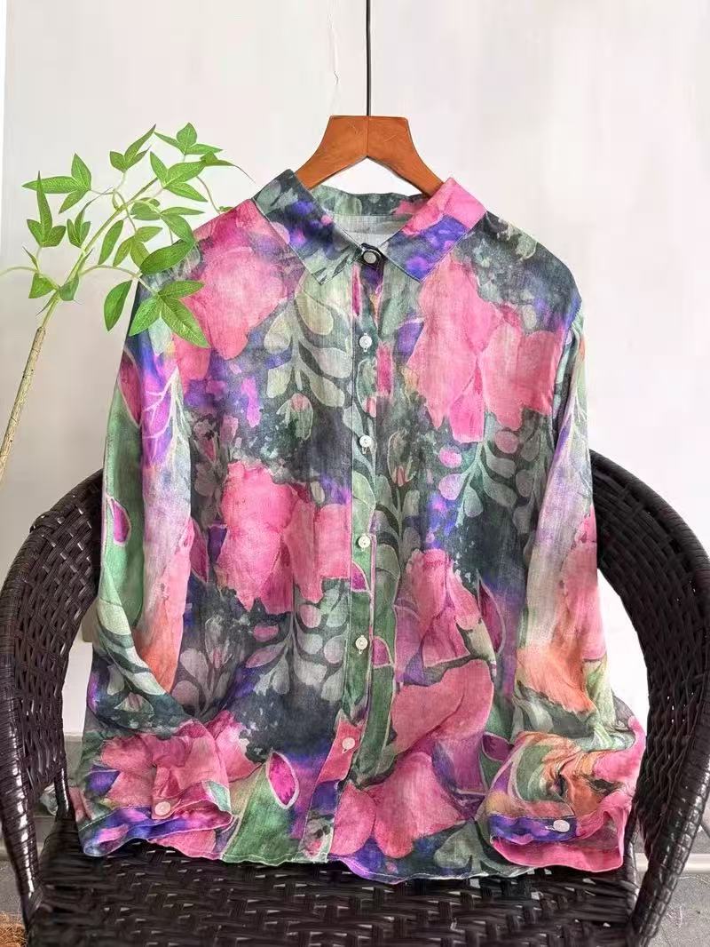 2026年ヴィンテージ服 100%ラミーリネンシャツとブラウ - Japan Summer Clothing Women のレビューと価格