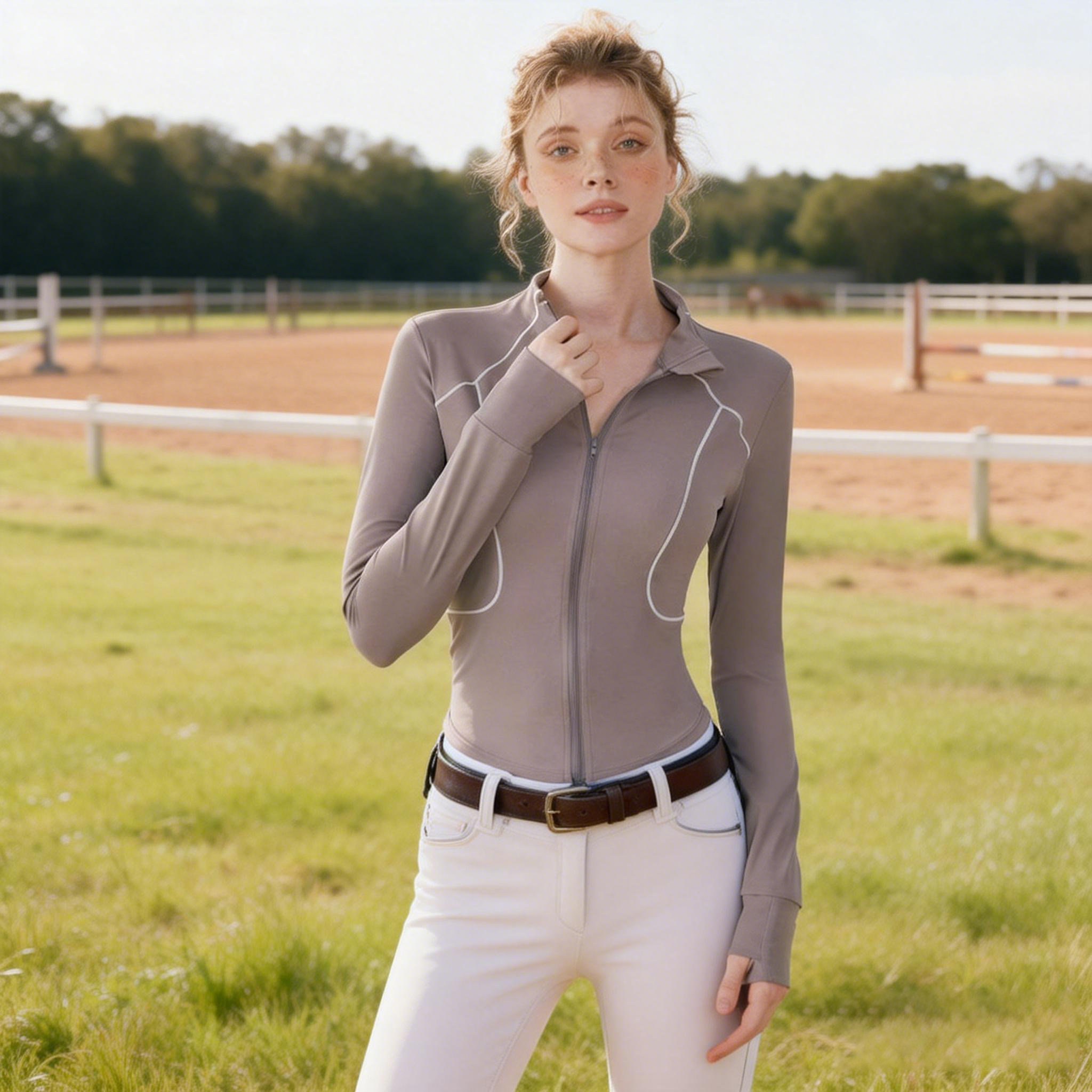 乗馬用トップス レディース 長袖 夏用 薄手 乗馬服 高弾性 - Summer Equestrian Clothing のレビューと価格