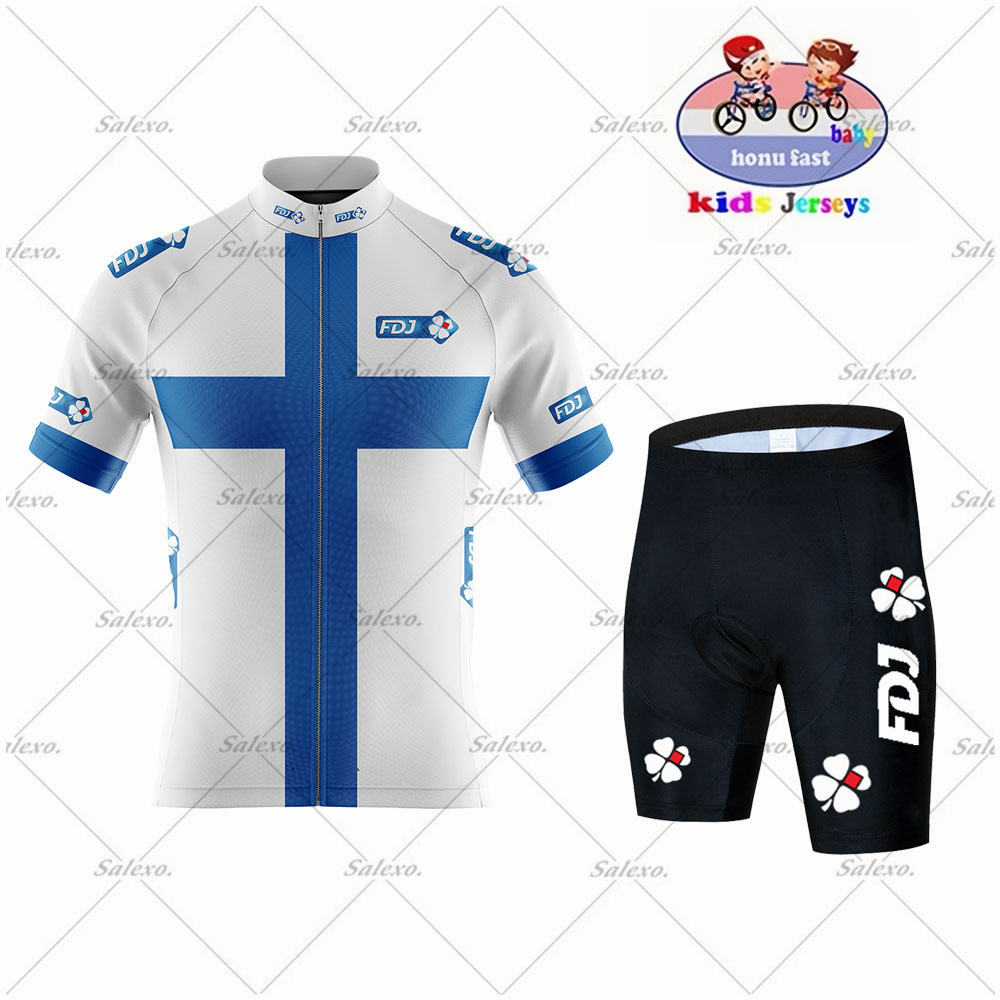 子供の FDJ サイクリングジャージセット少年少女夏半袖自転 - Summer Clothing Kids Sale のレビューと価格