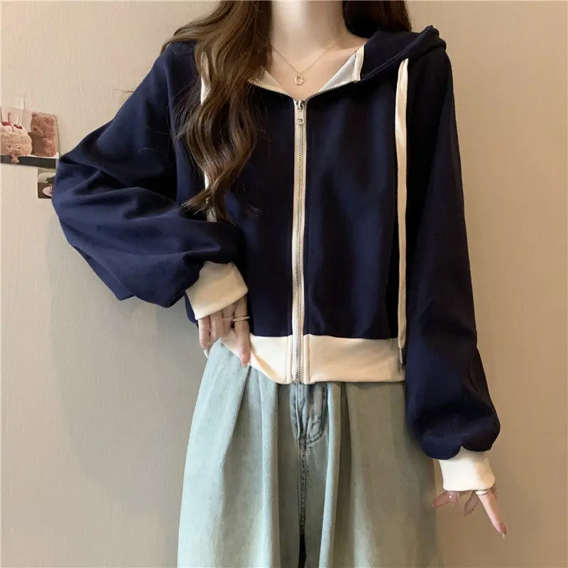 フェム春秋韓国ファッションジッパー無地パーカー女性服シンプル - Summer Clothing Drawing のレビューと価格