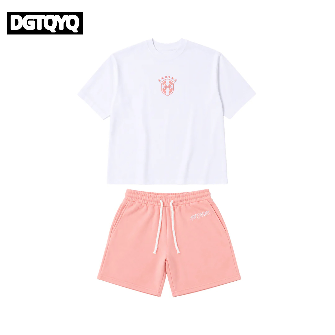 メンズサマー新作ピンク刺繍入りカジュアルショーツストレートル - Summer Clothing For Young Men のレビューと価格