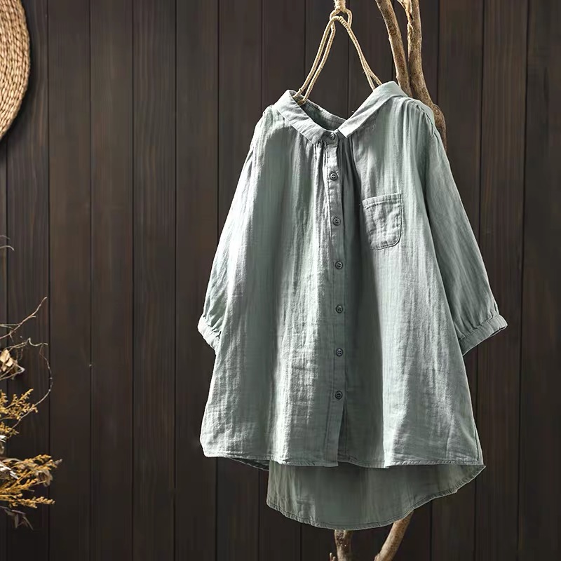 プラスサイズの女性用衣類、和風の綿糸を使用したピンク、ブルー - Japan Summer Clothing Women のレビューと価格
