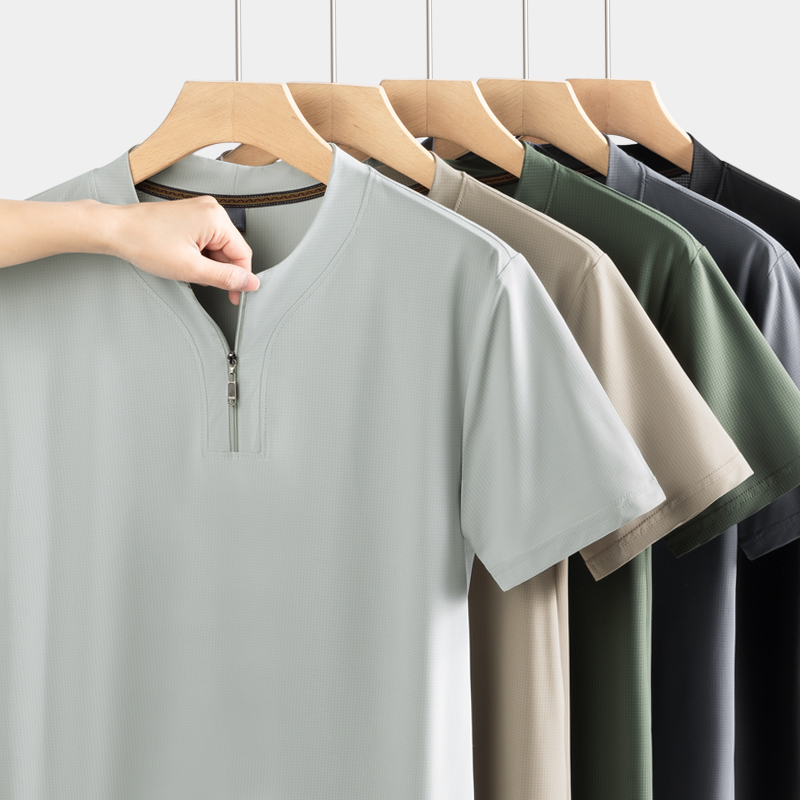 ビッグサイズ 9XL メンズ アイスシルク ヘンリーシャツ  - Summer Clothing For Young Men のレビューと価格