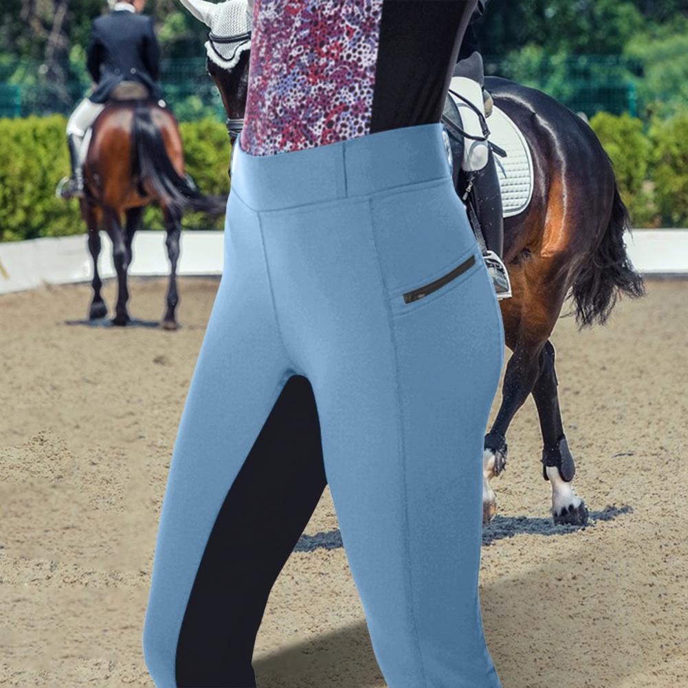 ハイウエストパンクスタイル伸縮性抜群ナイン丈乗馬パンツ拼接カ - Summer Equestrian Clothing のレビューと価格
