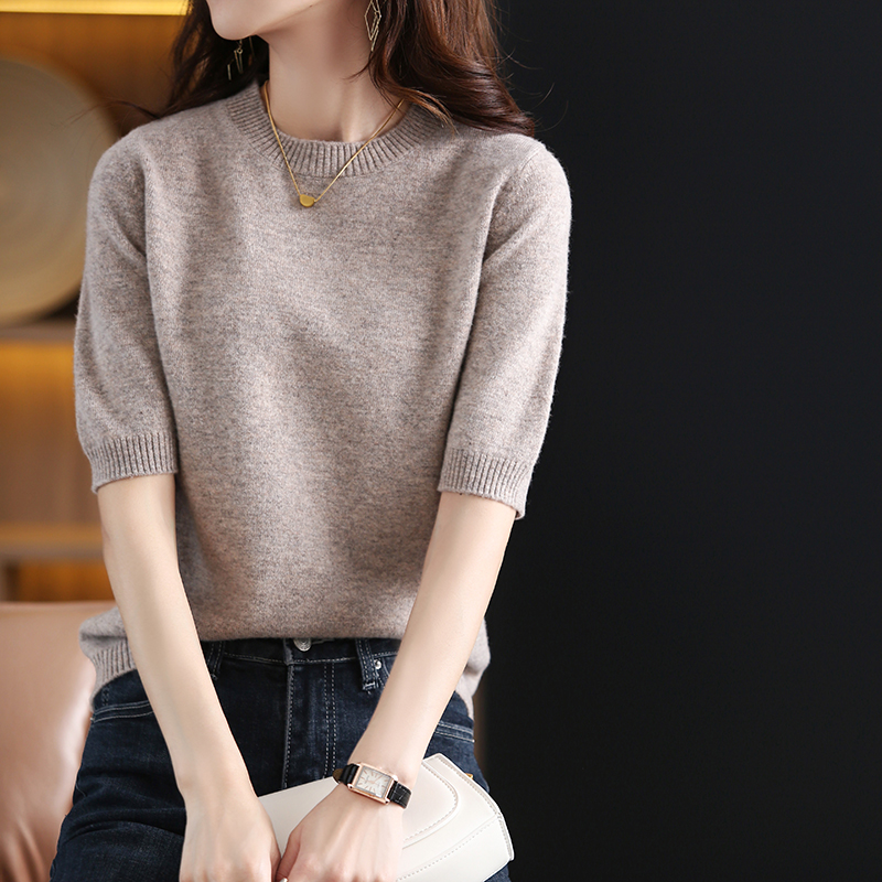女性用カシミヤウール100% のセーターとセーター,ラウンド - Summer Clothing Yarn のレビューと価格