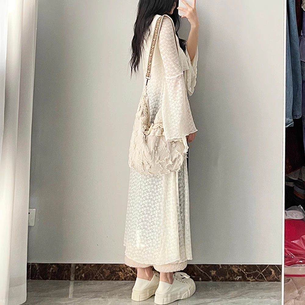 2026 夏の新レース特大カーディガンガール V ネックアッ - Summer Clothing Yarn のレビューと価格