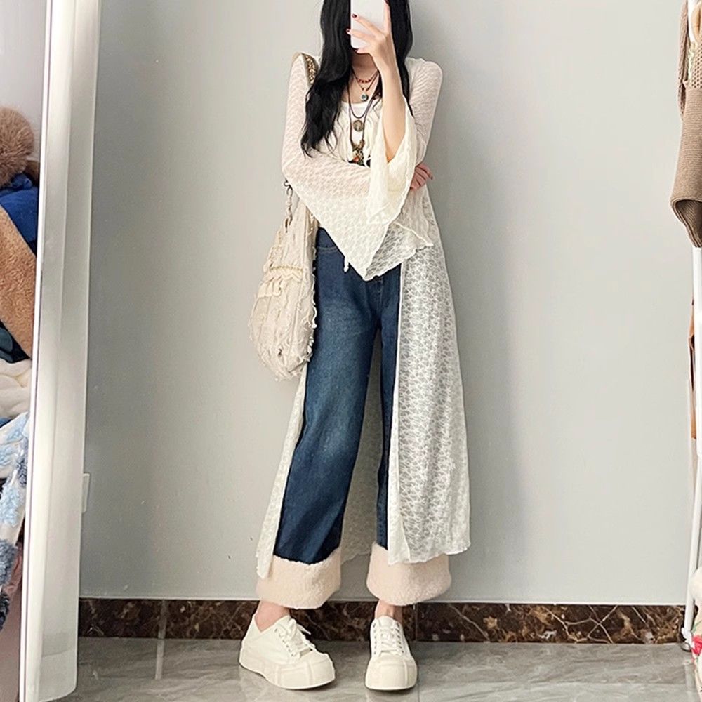 2026 夏の新レース特大カーディガンガール V ネックアッ - Summer Clothing Yarn のレビューと価格
