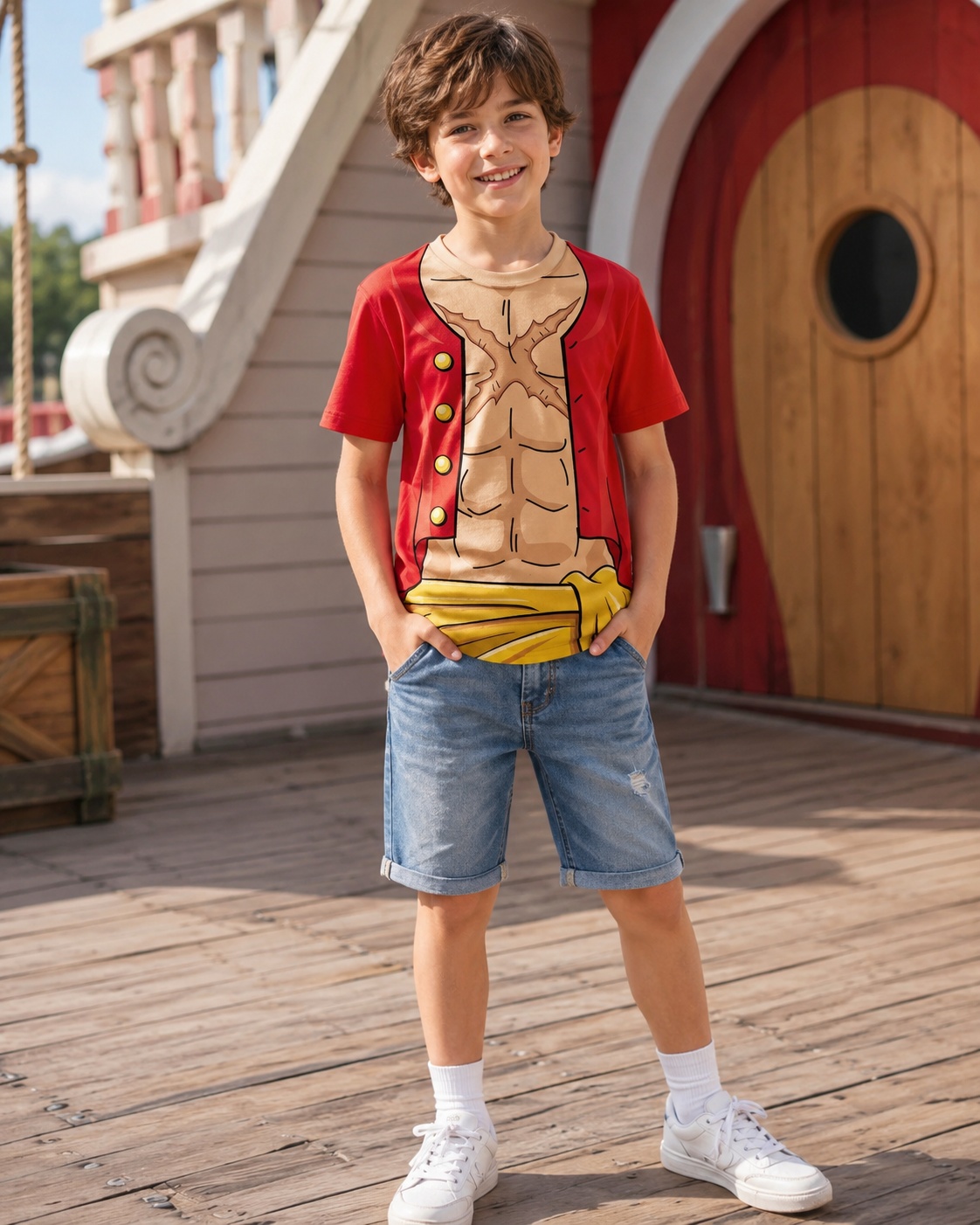 激安セール！新作アニメワンピース ルフィ コスプレプリント  - Summer Clothing Kids Sale のレビューと価格
