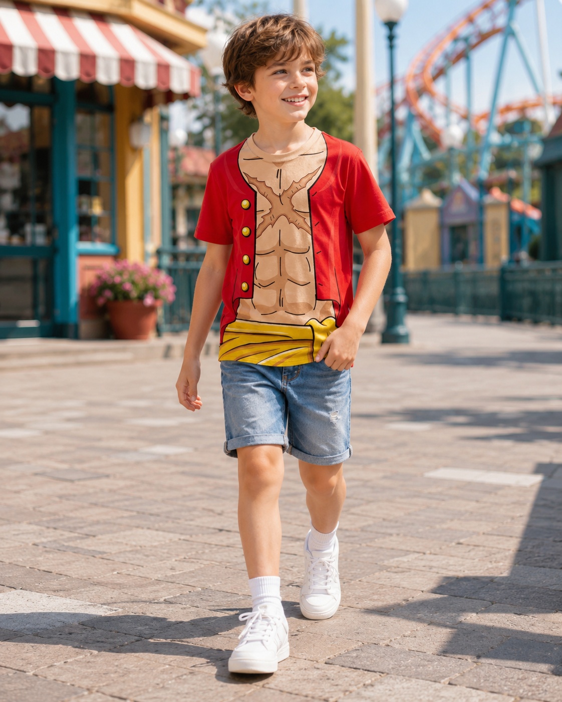激安セール！新作アニメワンピース ルフィ コスプレプリント  - Summer Clothing Kids Sale のレビューと価格