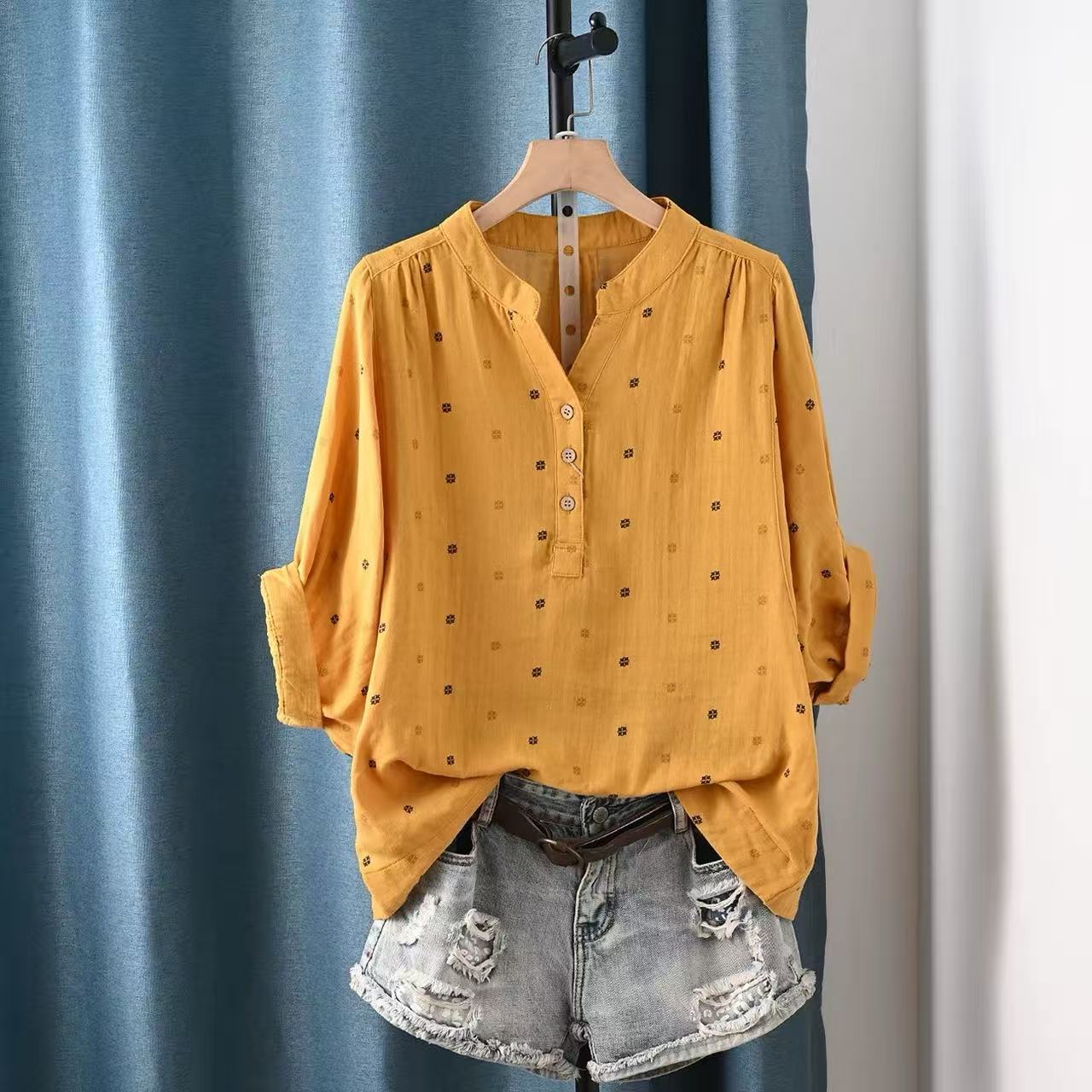 2026年女性用ブラウス、日本製綿糸ポルカドットシャツ＆ブラ - Japan Summer Clothing Women のレビューと価格