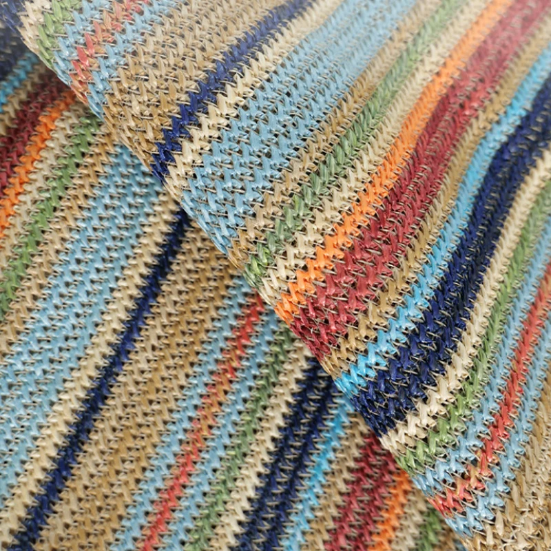 1ヤード カラフルストリップ PPストロー織物 通気性のある - Summer Cloth のレビューと価格